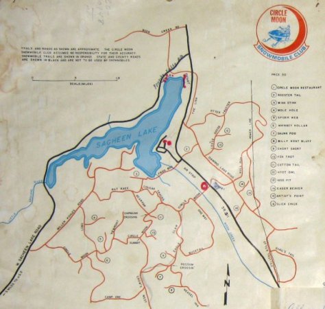 Old Snowmobile Map 1961